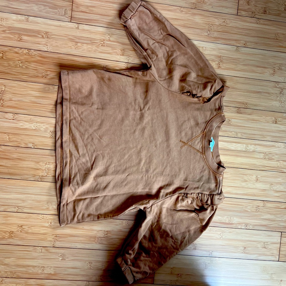 Roller Rabbit XS Tan Cotton three-quarter sleeved top